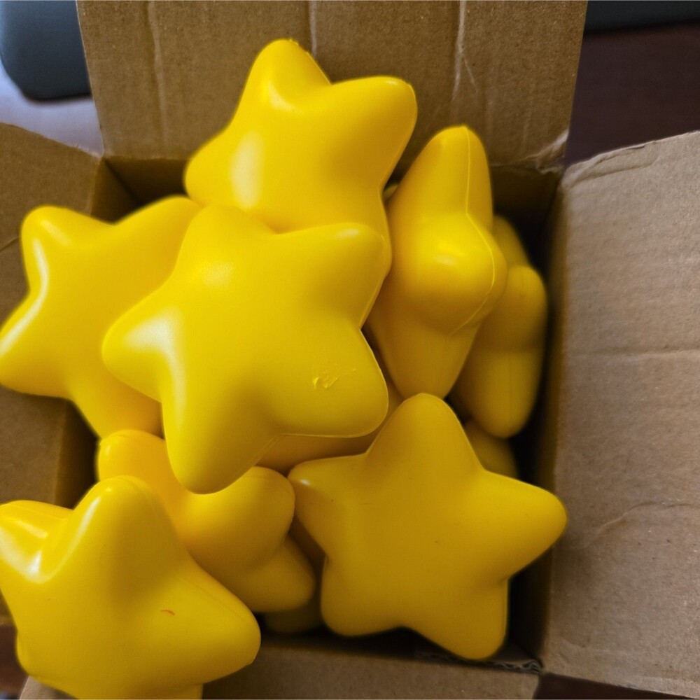 35 Pcs Star Stress Balls,2.16 Inch Mini Foam Squeeze Balls, Yellow